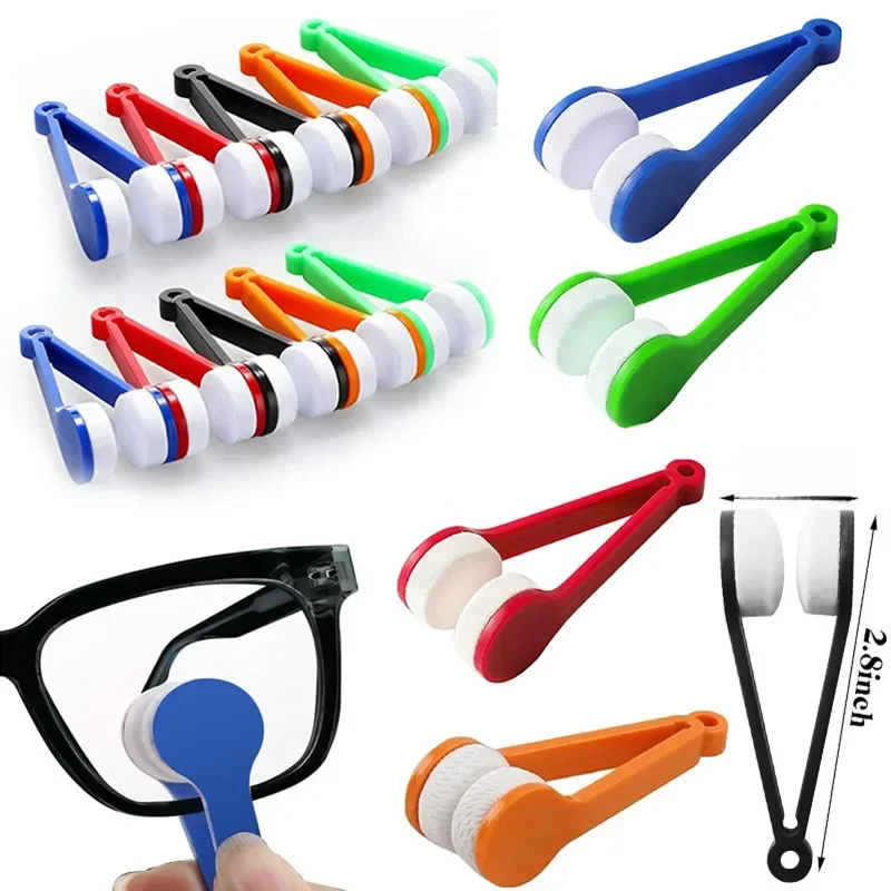 Nouveau créatif deux côtés Portable multifonctionnel lunettes nettoyage frotter lunettes de soleil microfibre nettoyant brosses outils d'essuyage