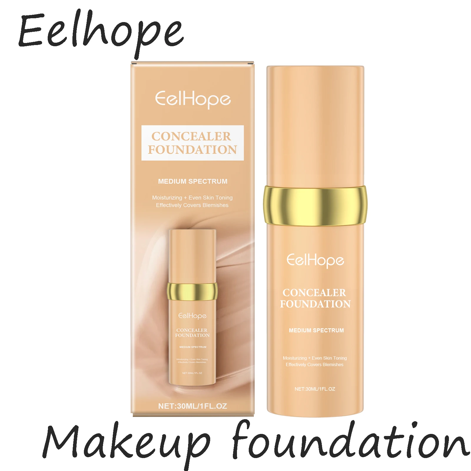 Eelhope Korektor do twarzy Podkład Nawilżający Lekka konsystencja Odświeżający Odporny na pot Nie rozmazujący się Wygładzający podkład do twarzy