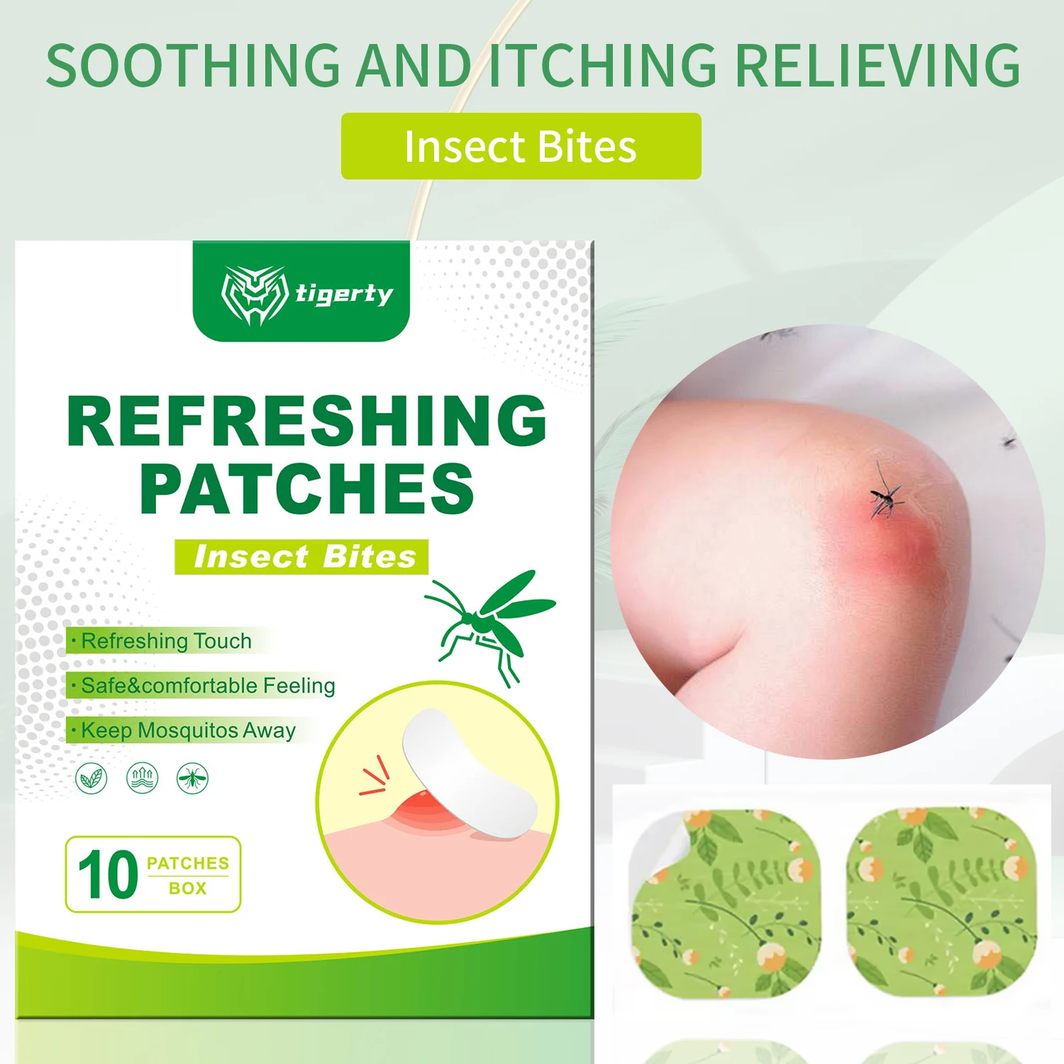 Refreshing patch insect bites, for Mosquitos, Ticks, Midges, Sandflies Bug bite Relief, Anti-Itch Patch, Insect bite Relief, Kid