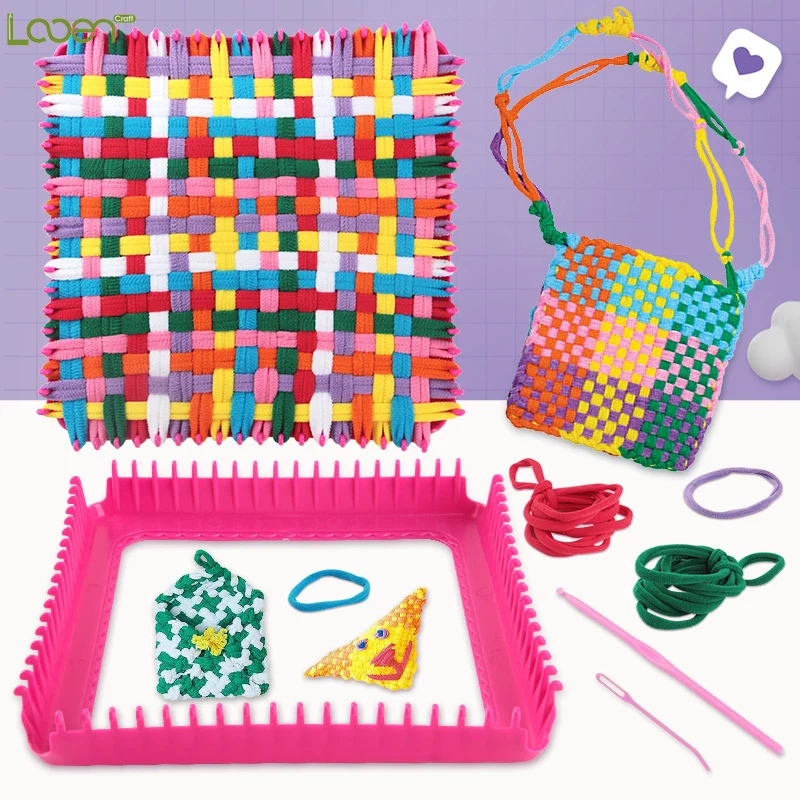 

12-Color 96-Piece Elastic Cord DIY Circular Weaving Rainbow Coil Loom Creative Cup Mat Making Set