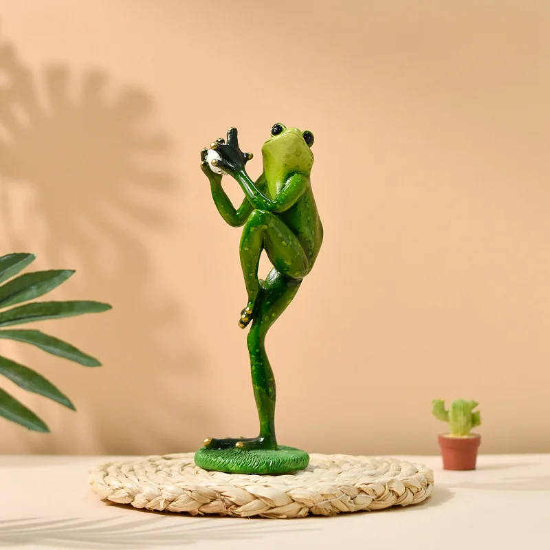 Yoga Frog Figurines Frog Decoration Couple Frogs Sport Frogs Desktop Ornaments Resin Art Crafts for Home Decoration