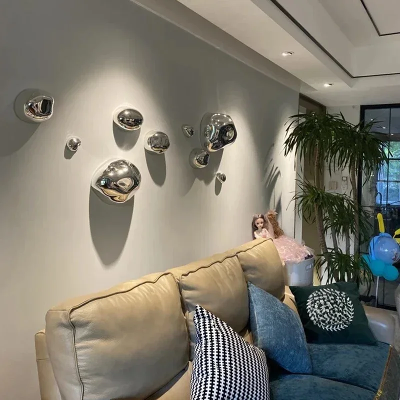 Décoration murale de luxe légère, décoration murale créative en pierre galvanisée, artisanat moderne, pendentif mural pour centre commercial et hôtel