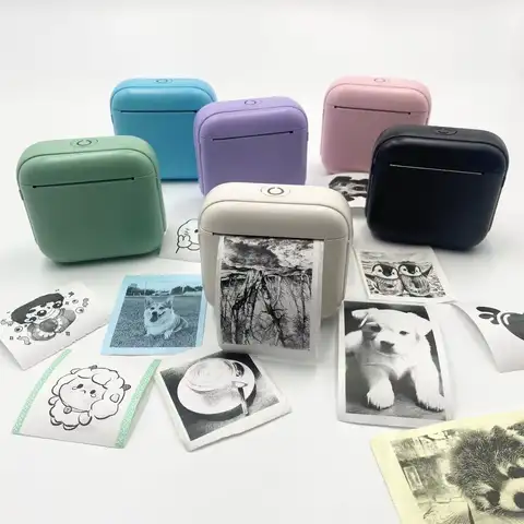 Wireless Mini Printer - Portable Thermal Label Maker Kit, 203dpi HD Printing, Multi-Function Printing, Supports Wireless/USB/Bat