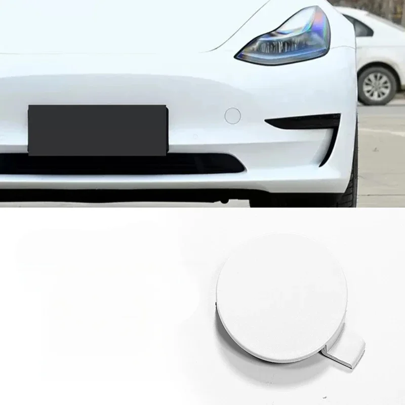 For Tesla Model Y Front  Bumper Tow Hook Cover Cap Car Styling Modification Accessories front-white Y  2021-2023
