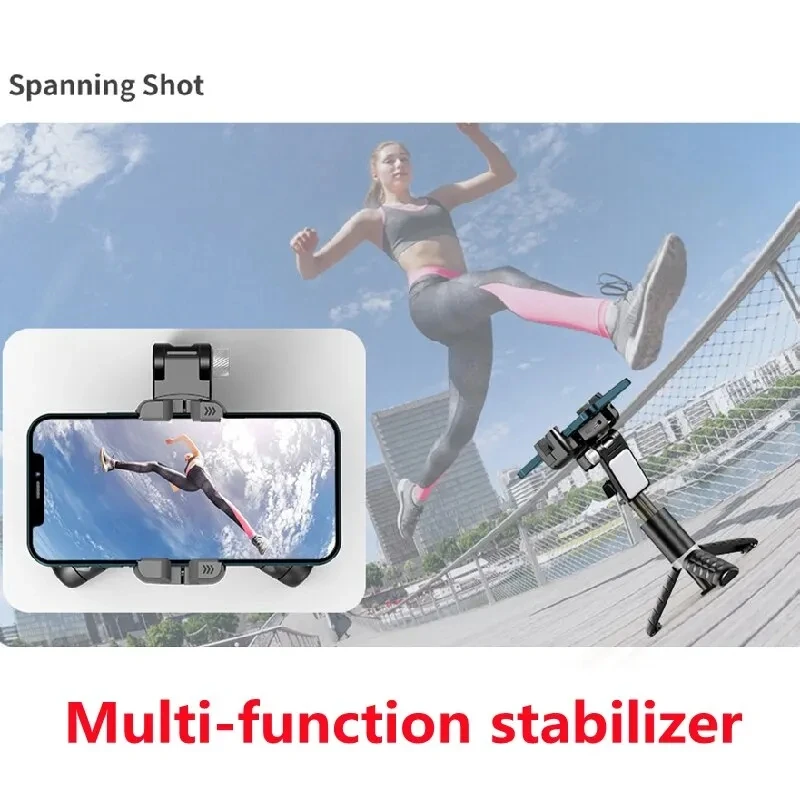 Roreta Desktop Following the shooting Mode Gimbal Stabilizer Selfie Stick Tripod with Fill Light for Cell Phone Smartphone