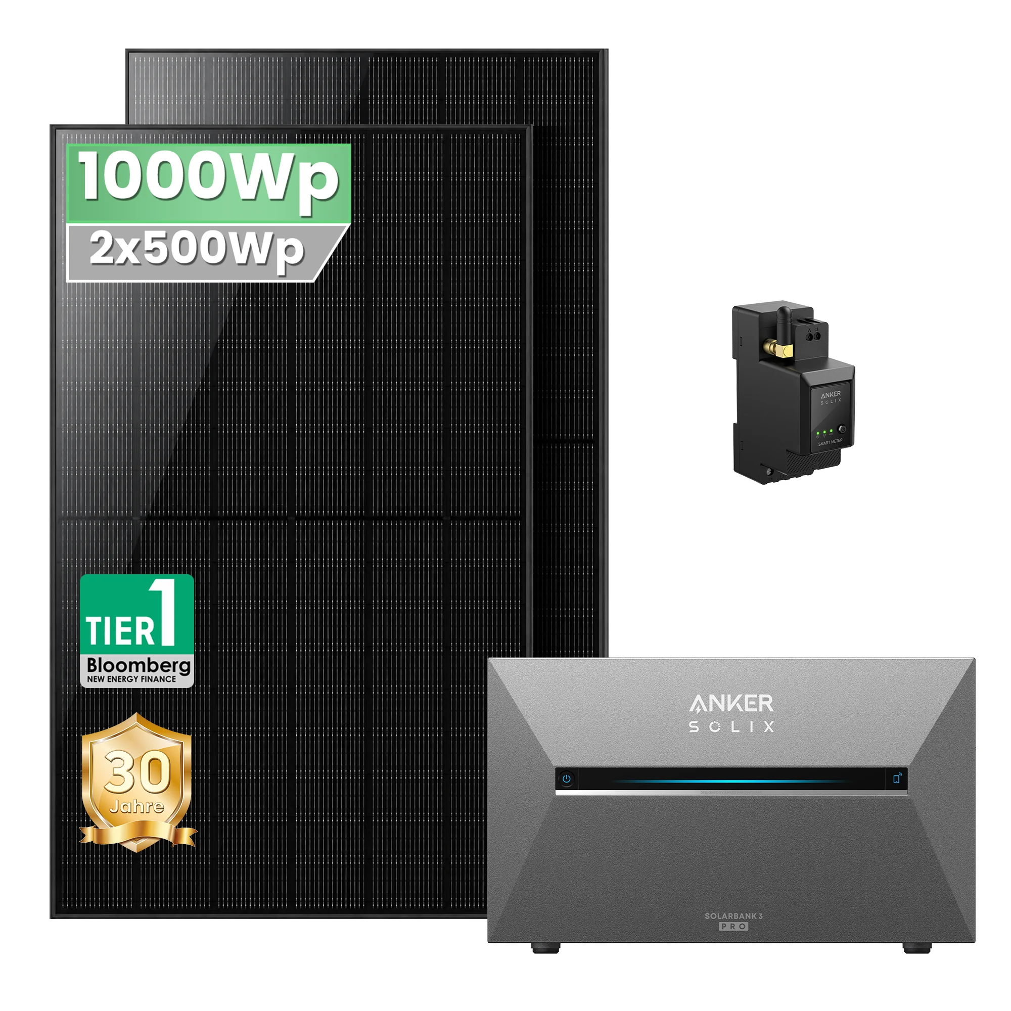 Anker SOLIX E2700 3 Pro 2.7kWh + Solar Panel 2x500W Solar Modules + Smart Meter 0% VAT