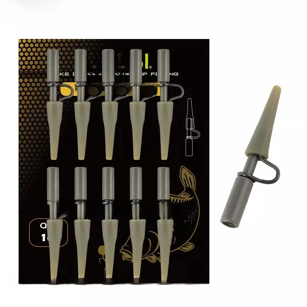 Accessoires de pêche à la carpe, Clips de plomb robustes, connecteur à pression pivotant, matériel Terminal de pêche à la carpe, 10 pièces