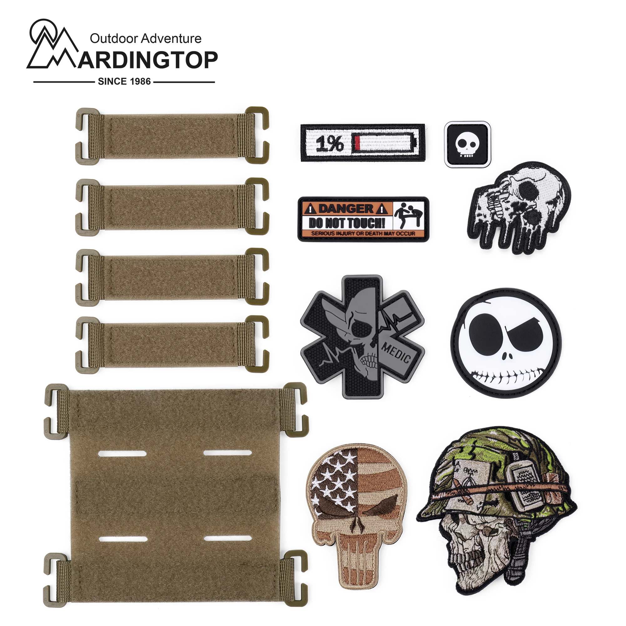 

MARDINGTOP 13-Pcs Set, Patches + Molle Patch Panels