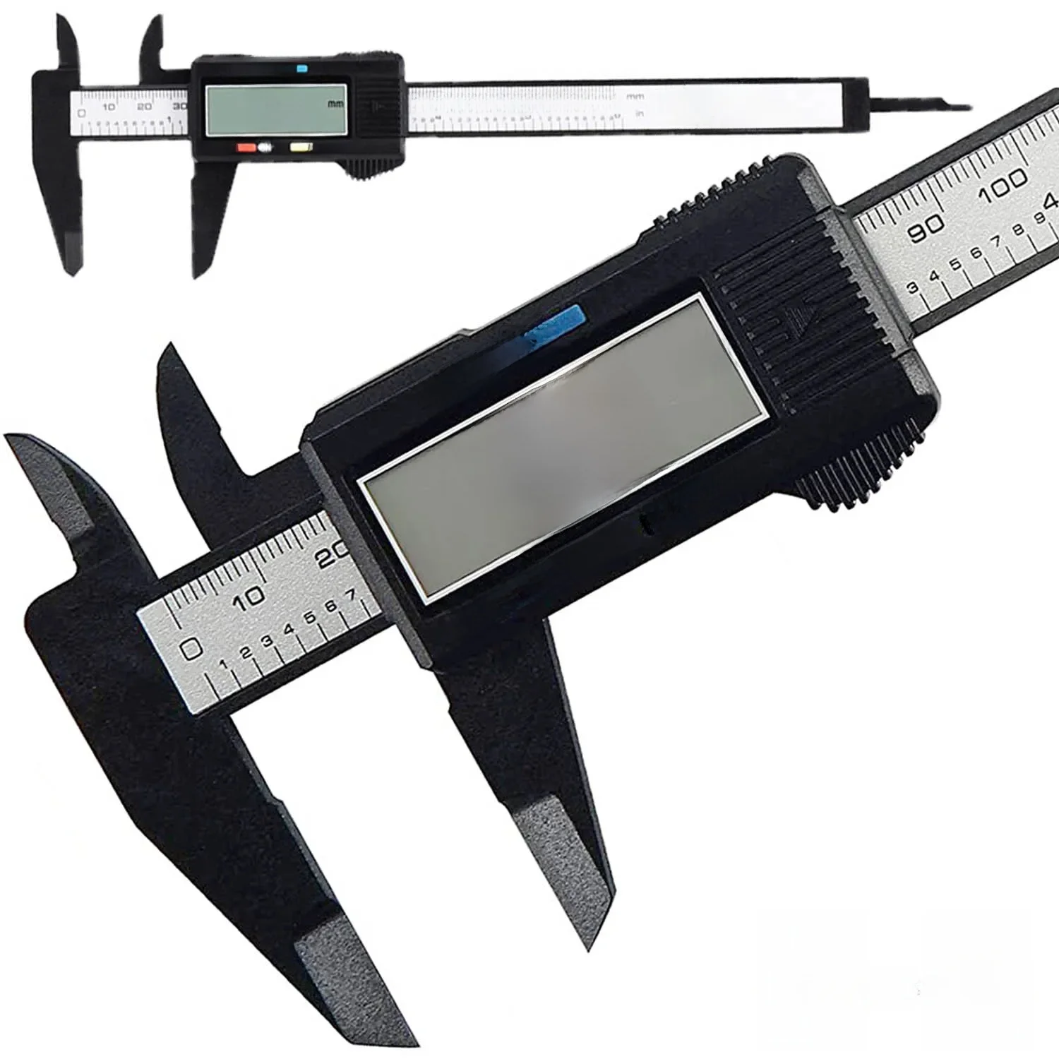 150mm 100mm elektryczna suwmiarka cyfrowa z włókna węglowego Dial Vernier suwmiarka pomiar mikrometryczny narzędzie cyfrowe linijka — zdjęcie 2