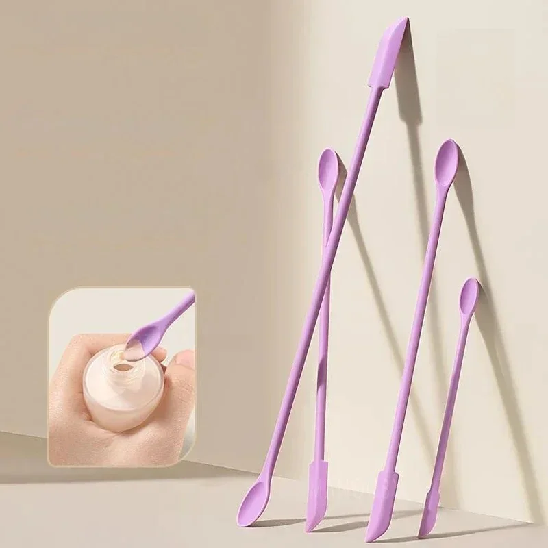 Spatule cosmétique à Double tête, grattoir allongé en Silicone pour fond de teint, bâton de mélange de crème, outils de maquillage, 1/3 pièces