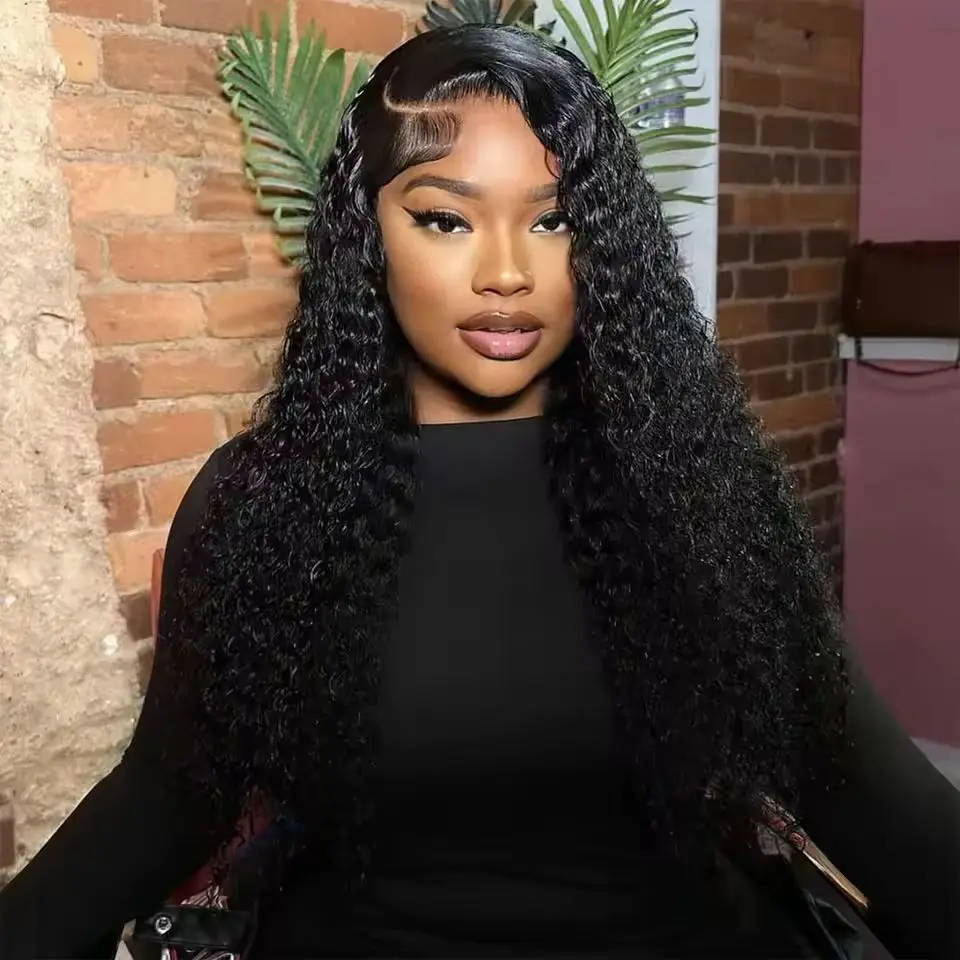 

13x4 13x6 Full Frontal HD Transparent Lace 30 40 Inch Long Deep Wave Brazilian Remy Human Hair Pre plucked Wigs 200 Density