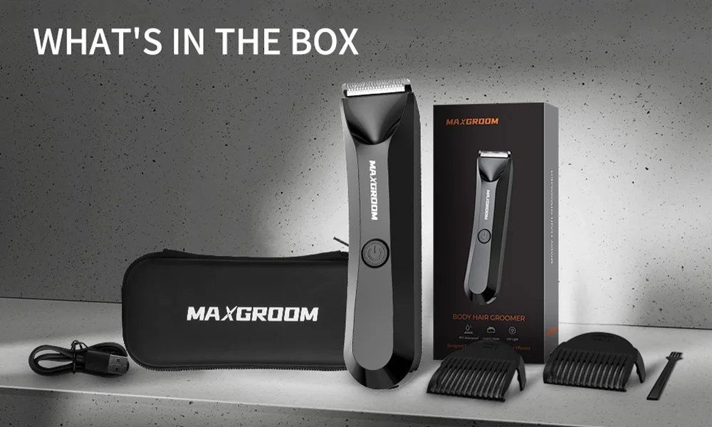 MAXGROOM Shaver for Men Ball Trimmer for Groin Pubic Grooming Body Hair Trimmer Replaceable Ceramic Blade Heads Electric Razor