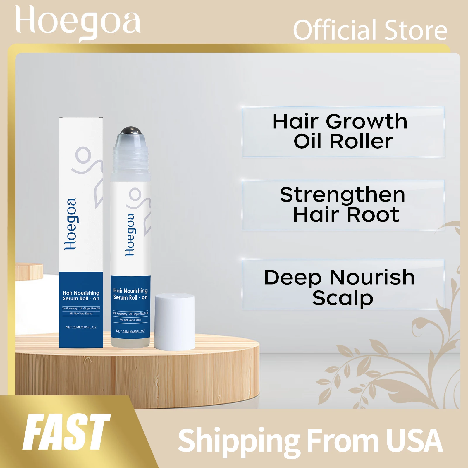 

Aloes Ginger Hair Growth Oil Roller Nourish Scalp Strengthen Hair Root Repair Damage Add Shine Portable Hair Root Care Essence