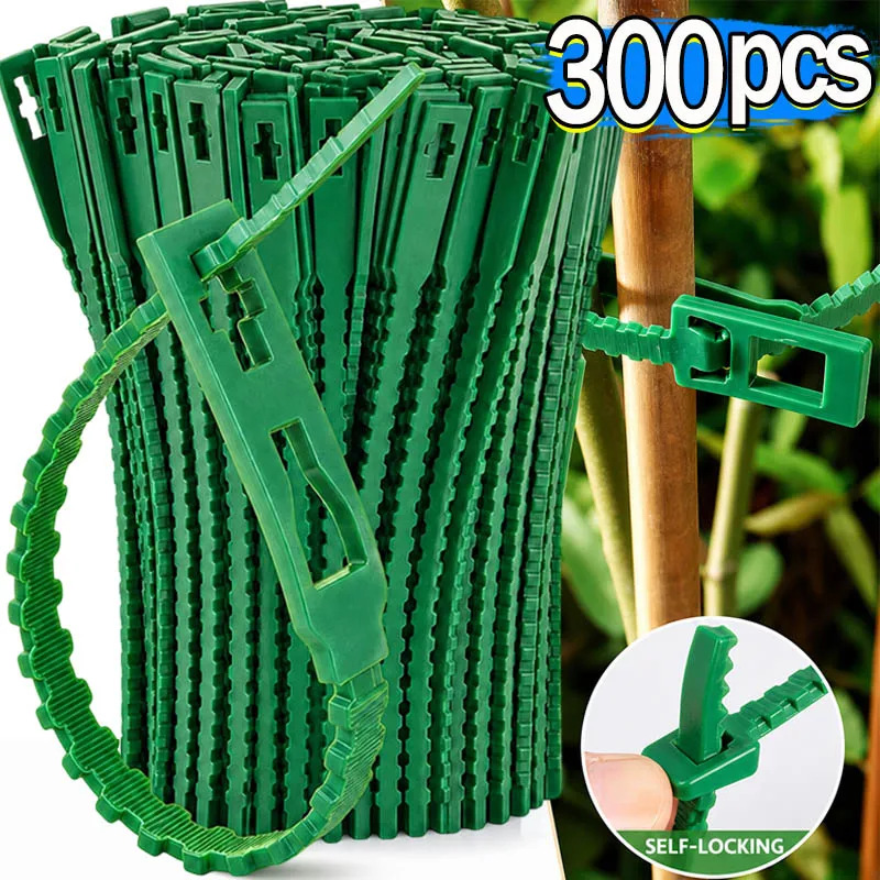 Reusable Garden Cable Ties Plant Vine Tree Shrubs Support Fastener Locking Nylon Adjustable Zipper Cables Ties Organizer Tools
