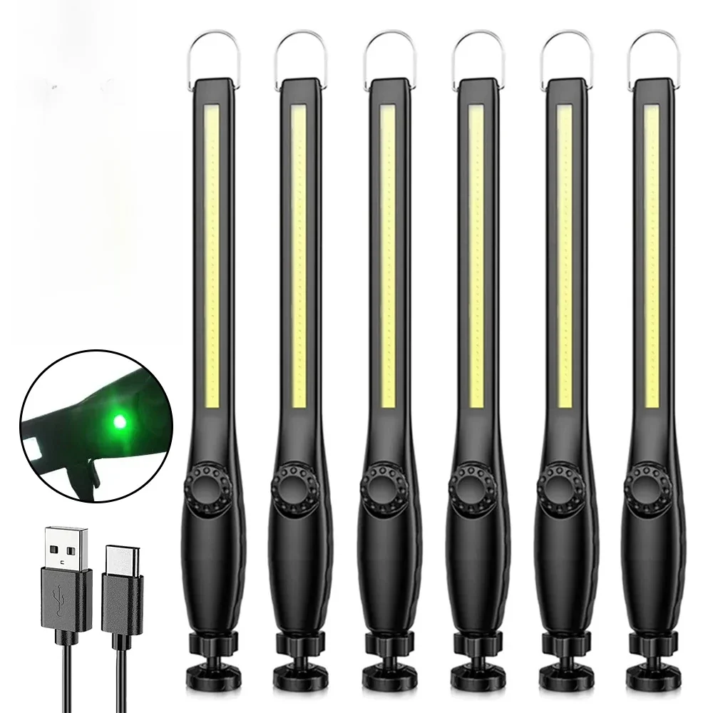 1-10 sztuk COB latarka LED magnetyczne światło robocze latarka ładowana na USB przenośna latarnia lampa inspekcyjna Camping lampa do naprawy samochodu — zdjęcie 2