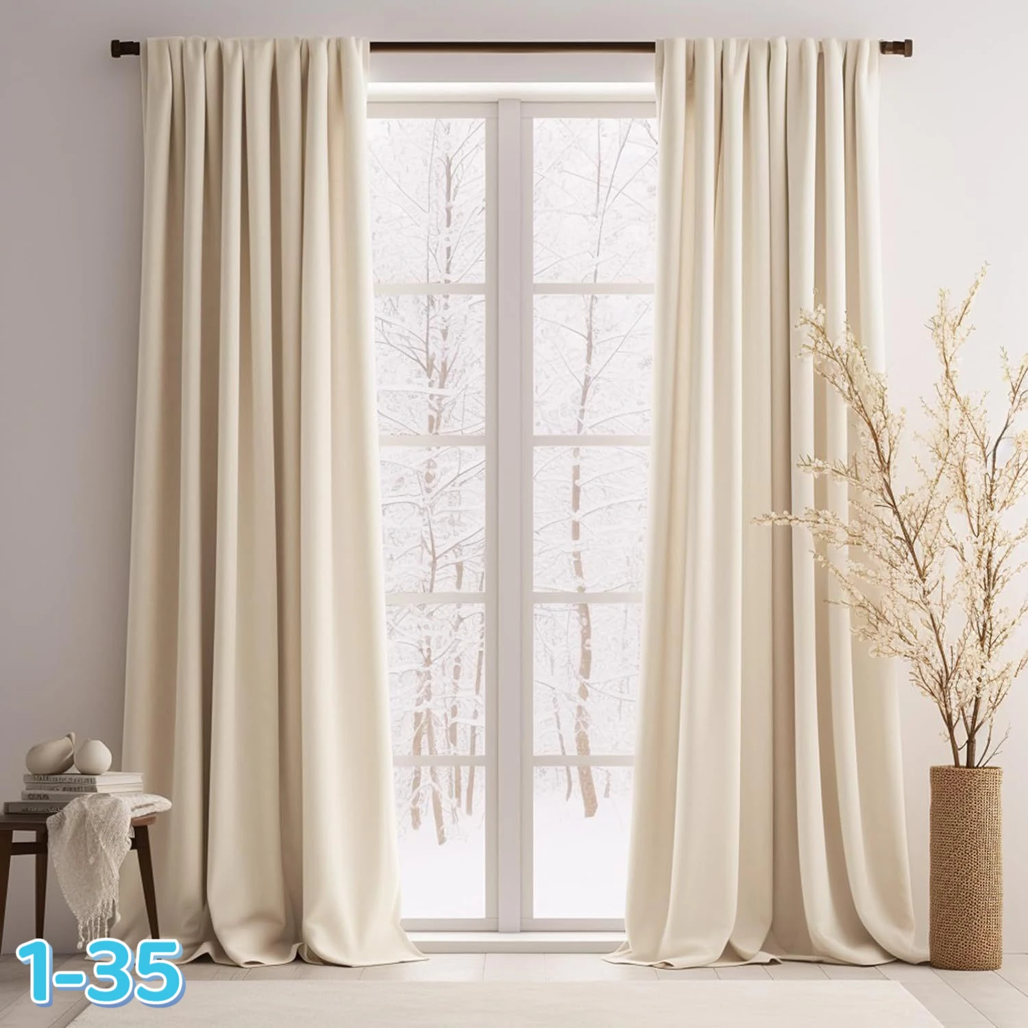 

Velvet flannel curtain solid color
