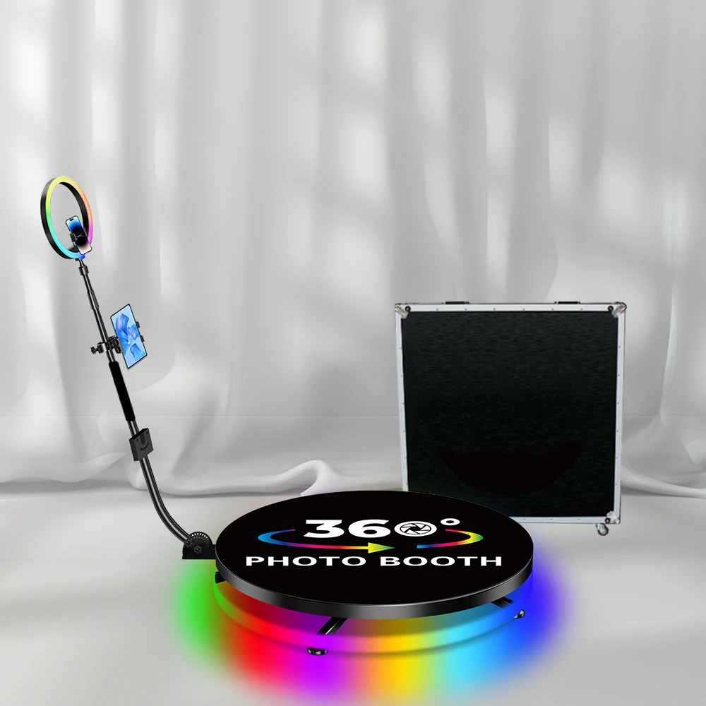 

360 Degree Photo Booth Parties School Events Celebrations With Logo Customization Automatic 360 Spin Video Booth For 3-5 People