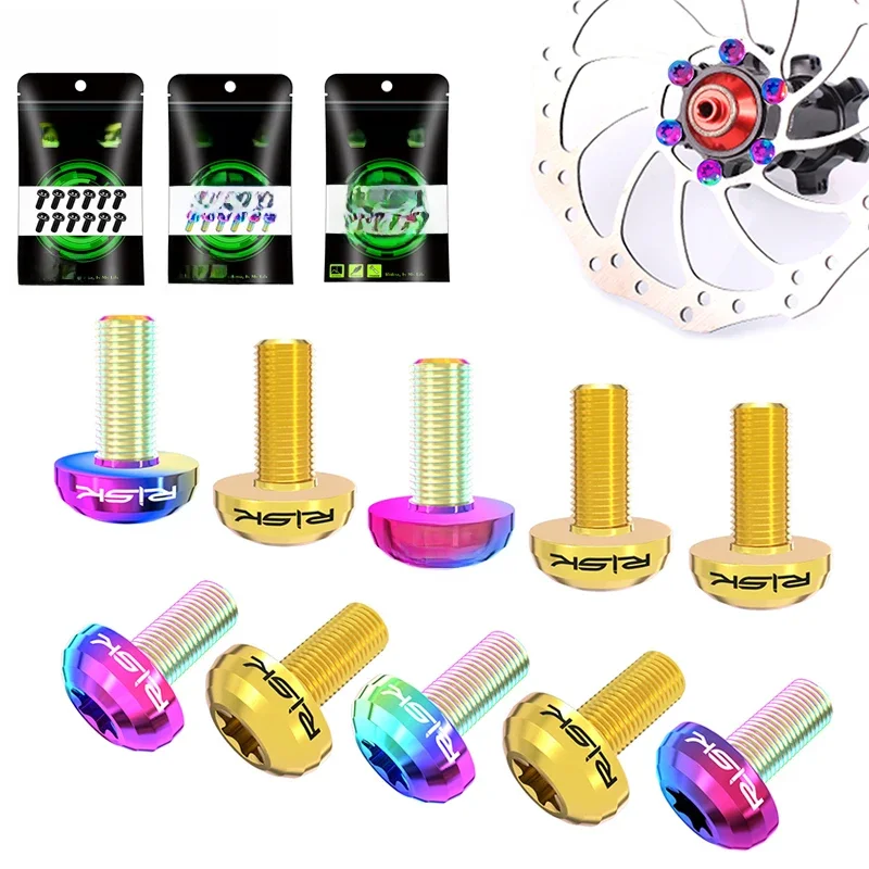 AliExpress NONE RISK Titanium Bolts 12PCS Bicycle Disc Brake Rotor Screws M5 Titanium Alloy 10MM T25 Fixing Bolt for Bicycle Discs Rotor Bolts