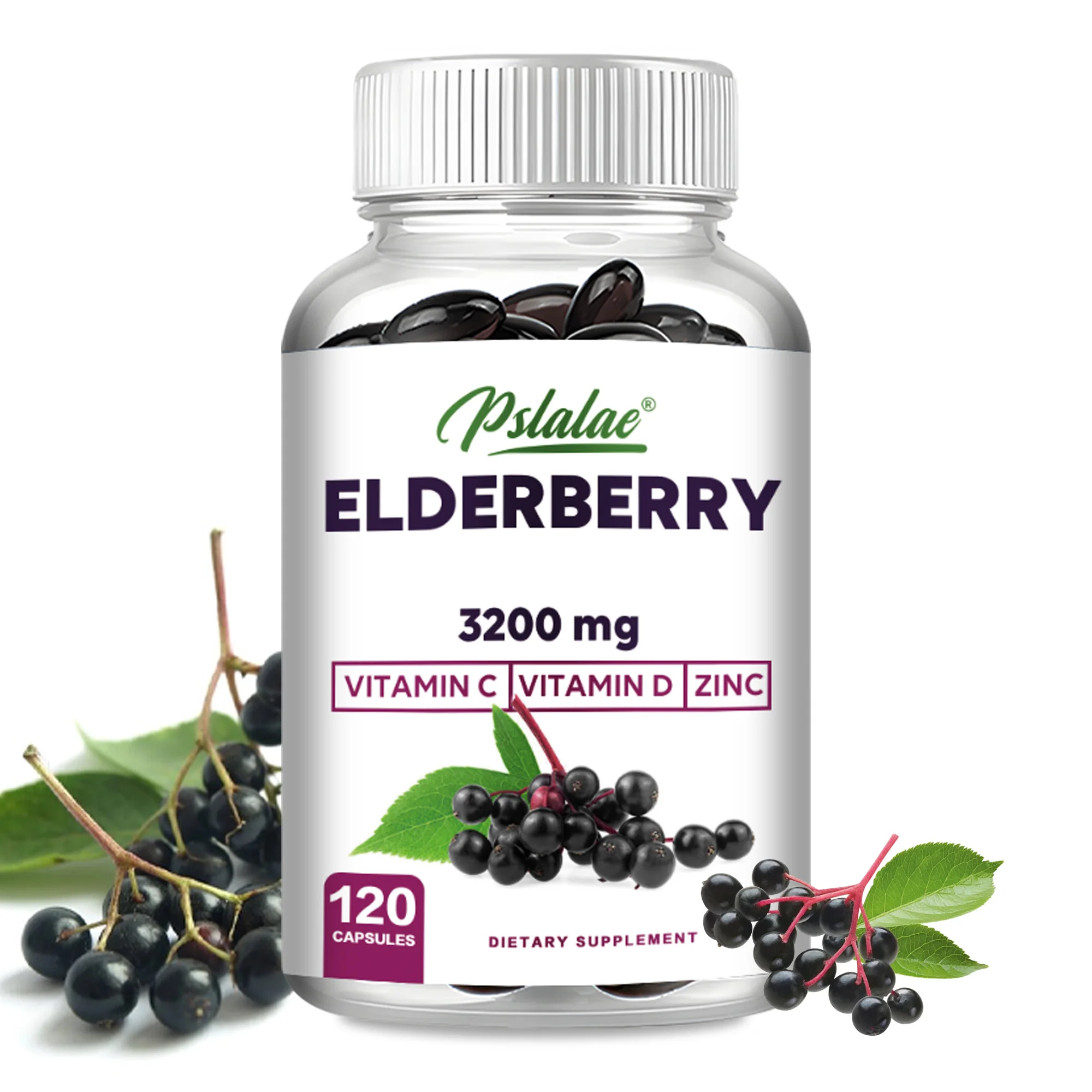 Elderberry - Dietary Supplement That Supports Immune System, Antioxidant Levels and Promotes Nutrient Absorption - 120 Capsules