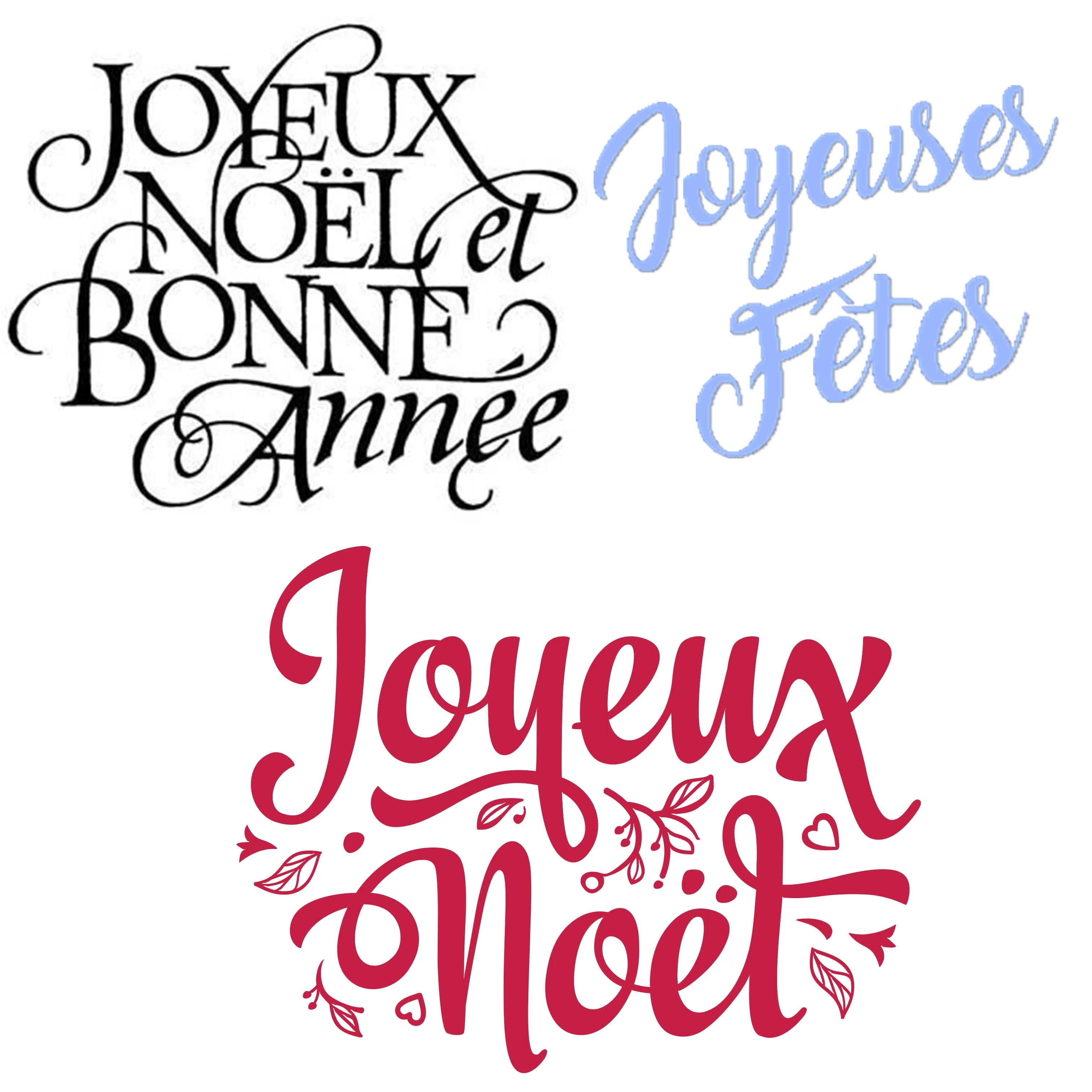 French Words Joyeuses Fêtes Joyeux Noël Et Bonne Année Metal Cutting Die For Greeting Card Making Scrapbooking DIY Gift 2023 New