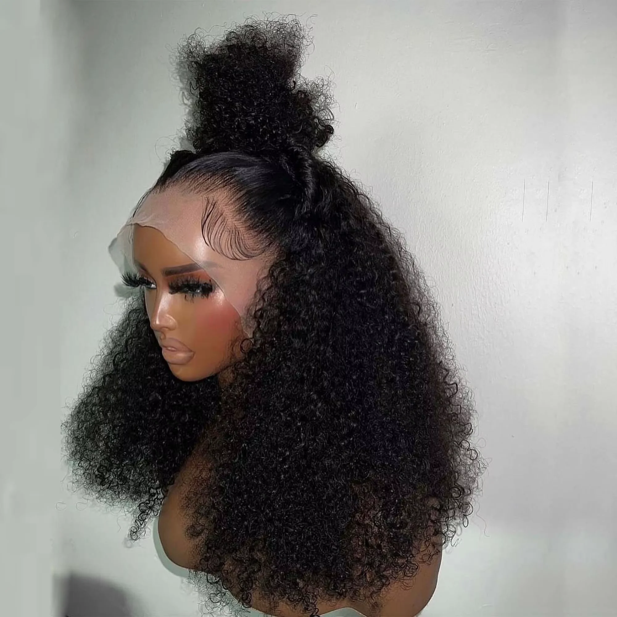 Pelucas de cabello humano con rizos profundos peruanos, corte bob corto, densidad del 250 %, color negro natural, pelucas con frente de encaje 13x4 y cierre 4x4, pelucas bob con ondas profundas para mujer.