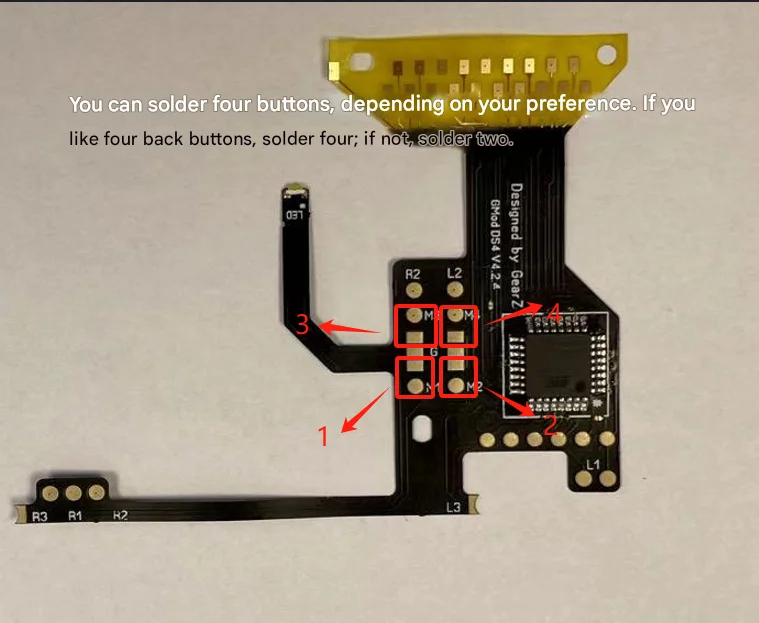 Gearz Programmierbares Remap-Kit für PS4-Controller JDM040/050/055 Upgrade-Board mit 4 Rücktasten – Detail 1