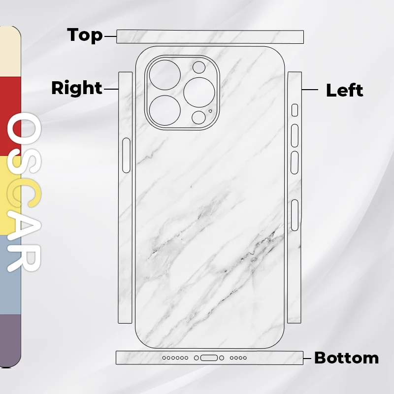 White Marble Premium Full Wrap Skin For iPhone 1514 Series - iPhone X Series