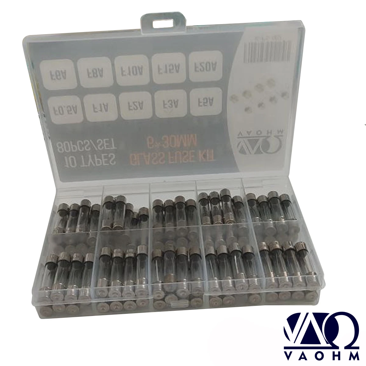 10Values 80PCS 6X30MM Glass Fuse Set Fast Blow 0.5A 1A 2A 3A 5A 6A 8A 10A 15A 20A