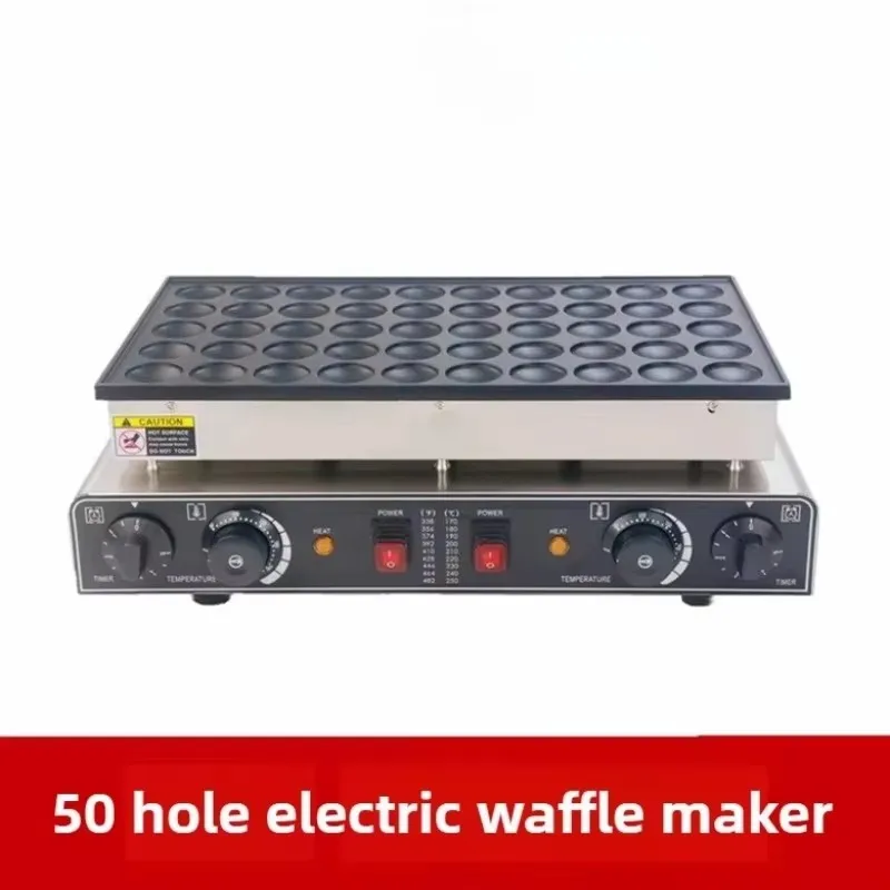 Máquina para Hacer Waffles Redondos Eléctrica Antiadherente Comercial de 220 V, Máquina para Hornear Dorayaki Eléctrica Estilo Japonés, Máquina para Hacer Muffins de 50 Piezas