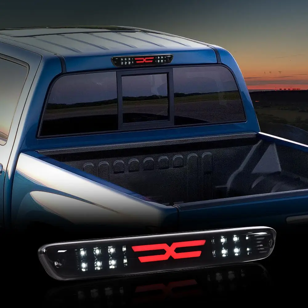 الثالث 3Rd الذيل ضوء الفرامل مصباح البضائع 12 فولت عمود إضاءة Led X نمط صالح ل كولورادو كانيون 2004-2012 عالية جبل وقف ضوء عدسة مدخنة #1