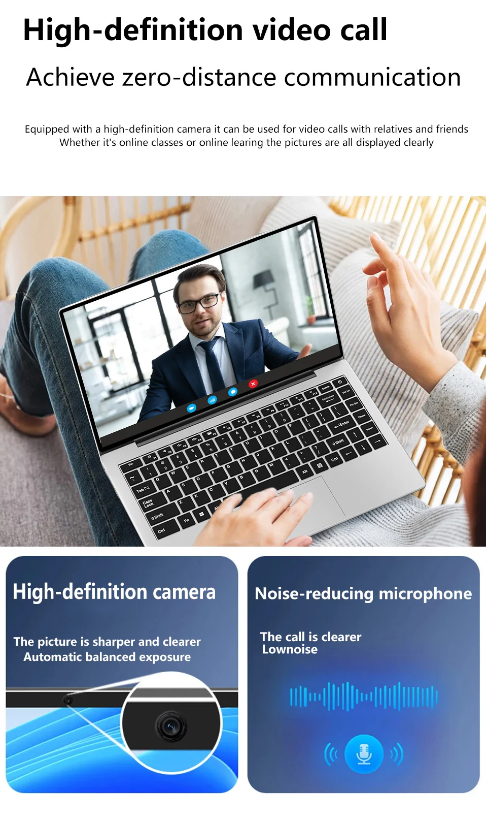 14.1" Intel 4405U Laptop Computer Windows 11 16GB RAM 512GB 1TB 2TB SSD Portable Notebook PC Backlight Office Study Laptops