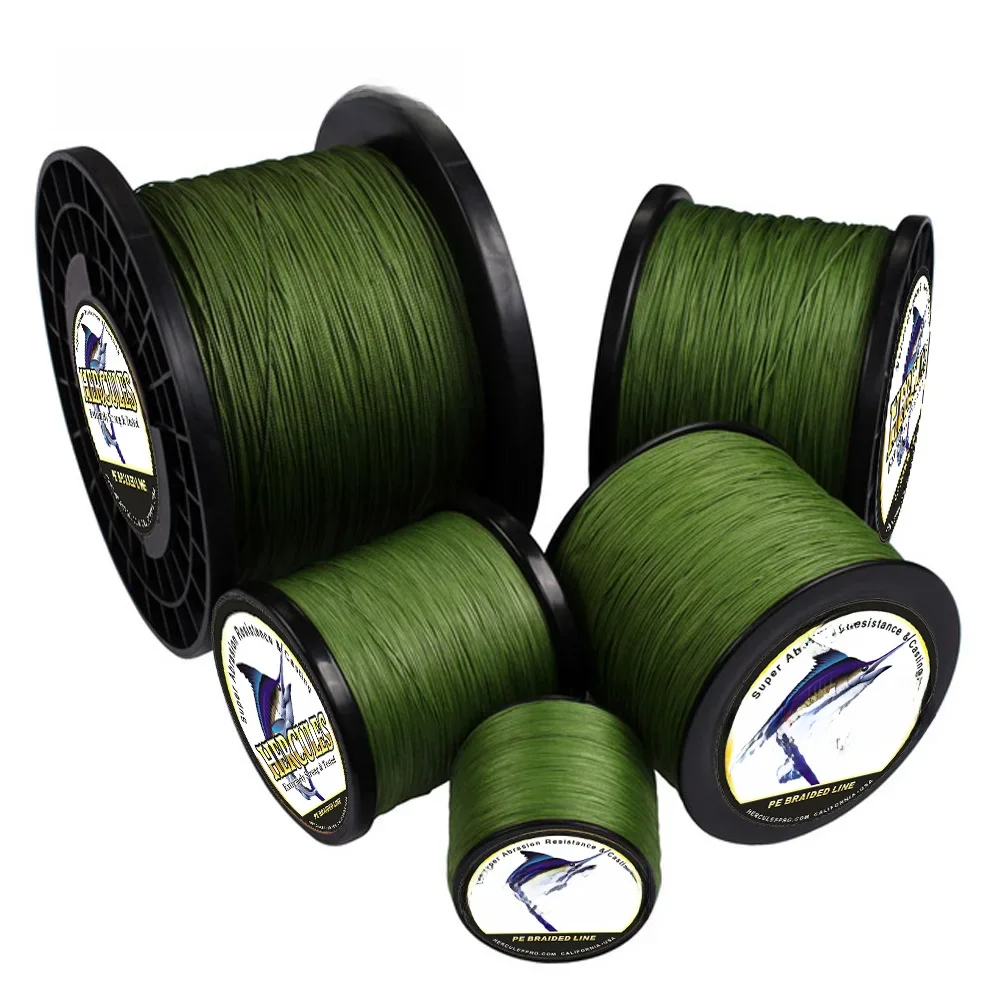 Hercules Pleciona żyłka wędkarska Sea Saltwater Fishing 8 Strands Army Green 100M 300M 500M 1000M 1500M 2000M 100% PE Trenzado Pesca — zdjęcie 2