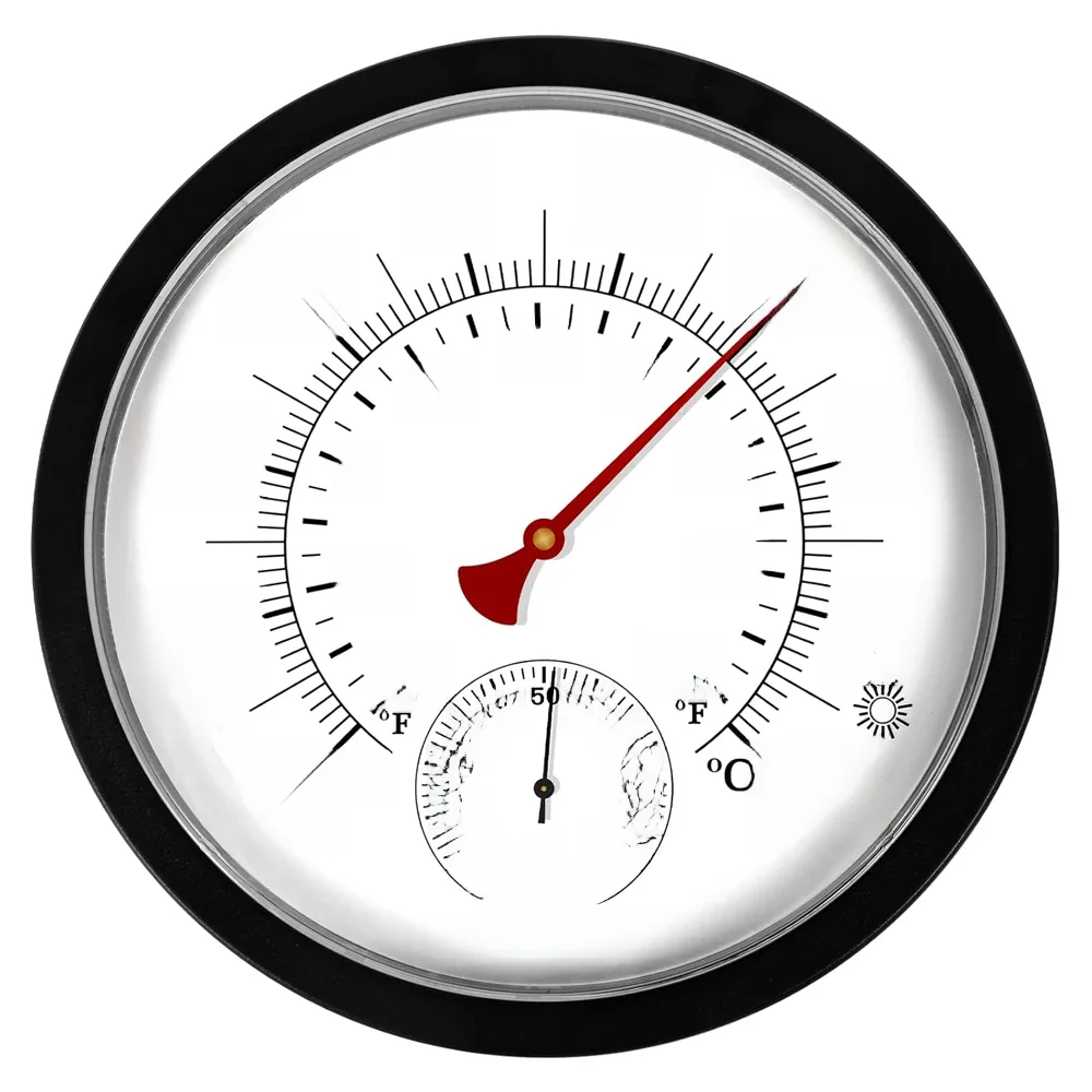 25CM Indoor Outdoor Garden Thermometer Wireless Outside Thermometer Hygrometer Room Temperature Humidity Meter No Battery Needed