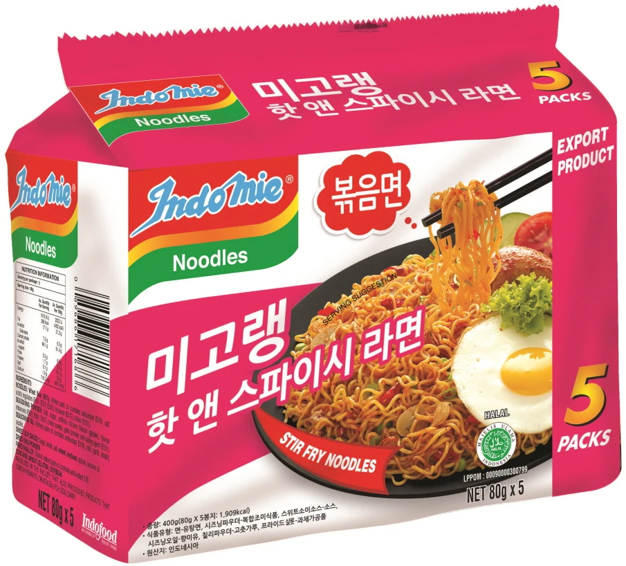 이멕스무역 인도네시아 인도미 미고랭 핫앤스파이시 봉지라면 5개x8번들 40개입