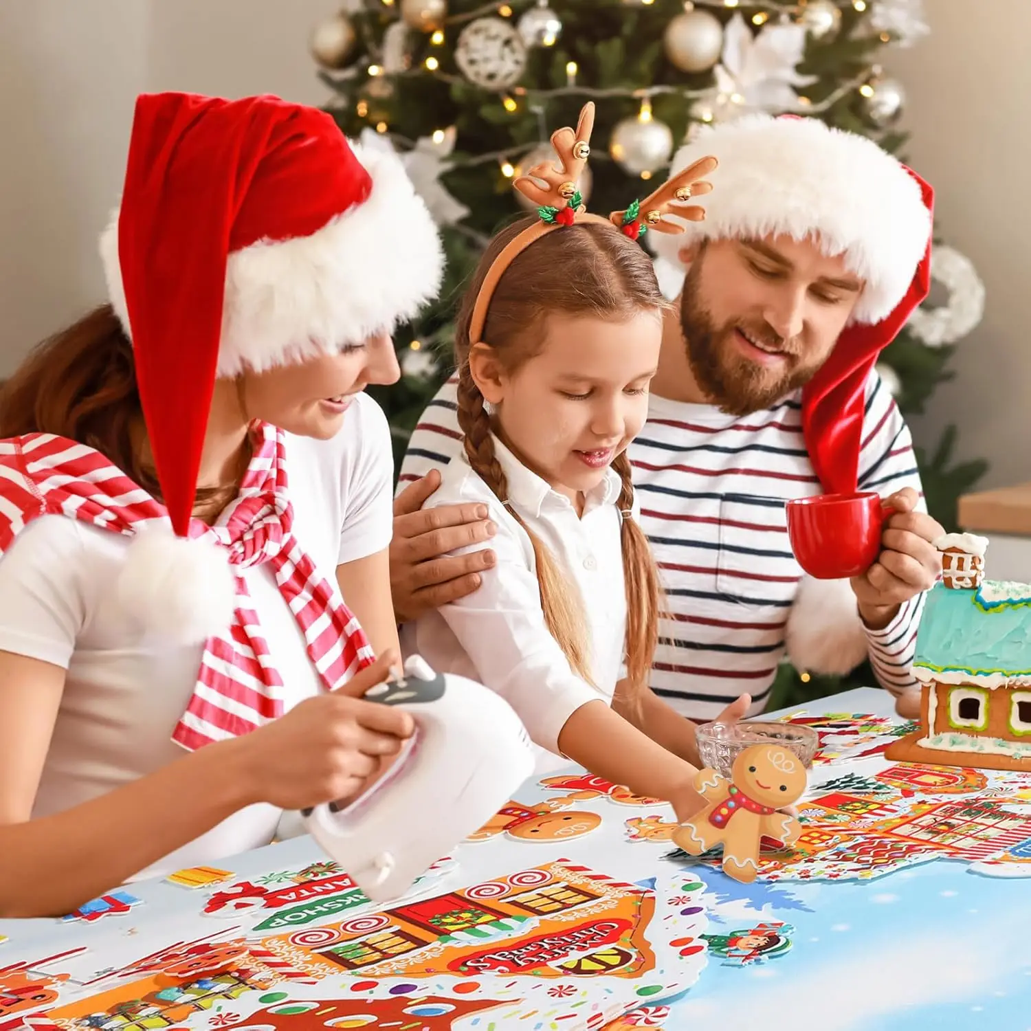 Montessori Filz Story Board Weihnachten Halloween DIY Lernen Interaktives Spielspielzeug, Party Dekoration Lieferungen Wandbehang Geschenk