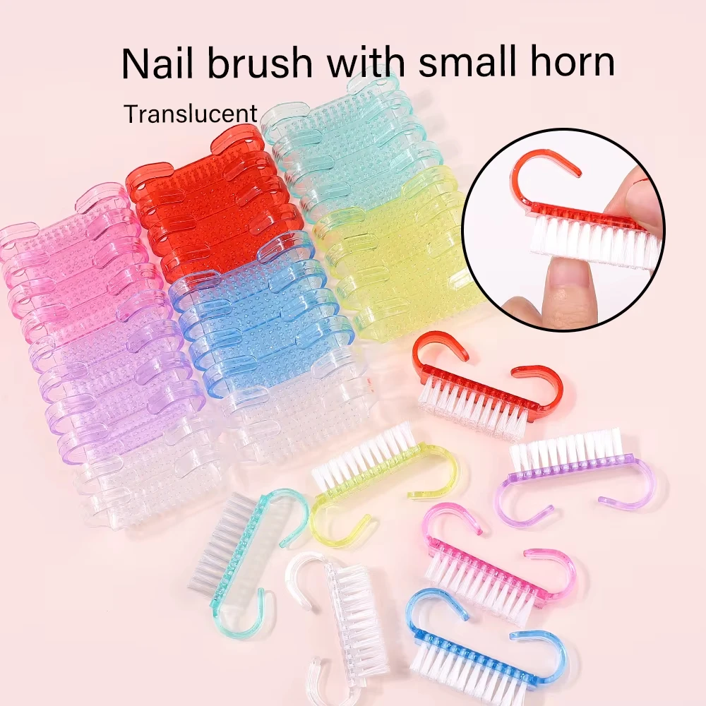 

1/21/50Pcs Plastic Nail Brushes Mix Color Nail Hand Scrubbing Cleaning Brush Dust Cleaner Nail Art Manicure Soft Remover Tools