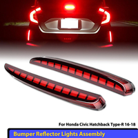 2PCS For Honda Civic Type R 2016 2017 2018 2019 2020 LED Rear Bumper Fog Lamp Brake Light Dynamic Turn Signal Reflector