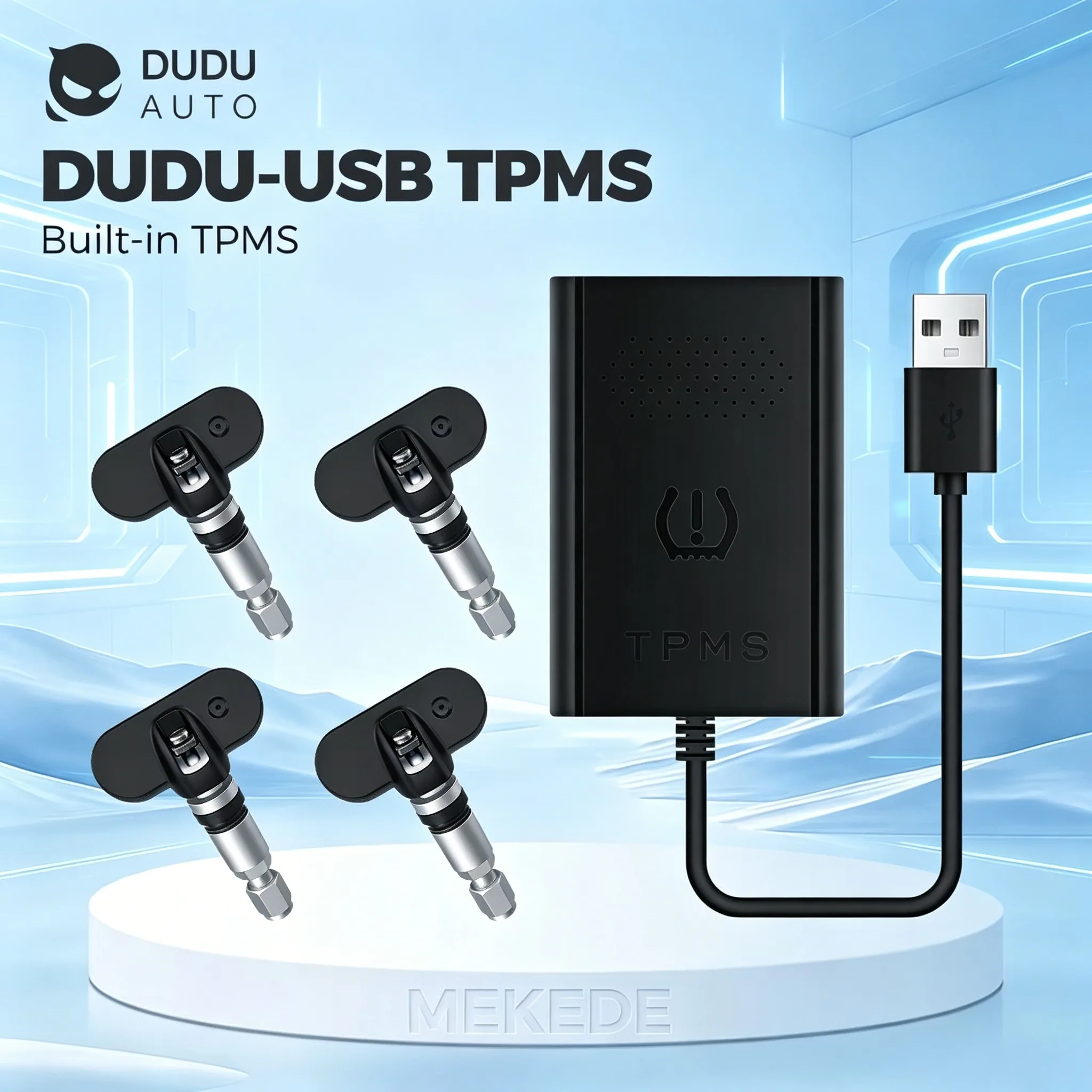 Image of DUDUAUTO DUDU7 Android TPMS 4-Runden-Zubehör Sensoren Alarmsystem USB-Übertragung Reifendrucküberwachungssystem IPX7 Wasserdicht