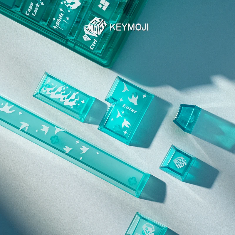 KEYMOJI Gem Series Phosphophyllite Gradiant Clear Keycap Set 149Keys