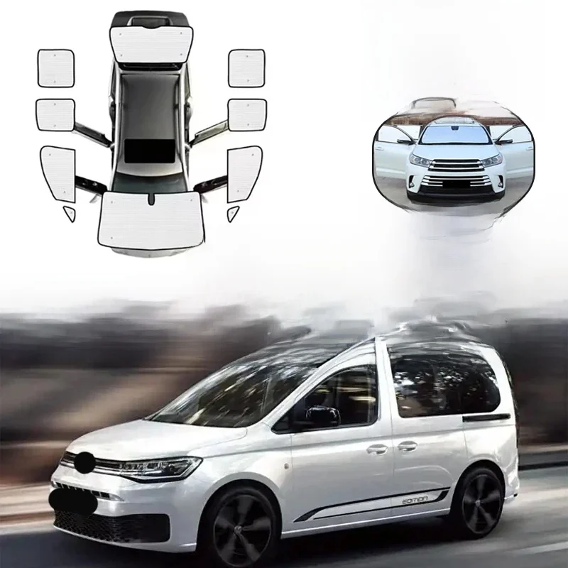 Auto Vizier Voor VW Volkswagen Caddy 2K Maxi 2004 ~ 2019 Anti-Uv Volledige Dekking Zonnescherm Venster zonnescherm Cover Bescherming Boord - afbeelding 2
