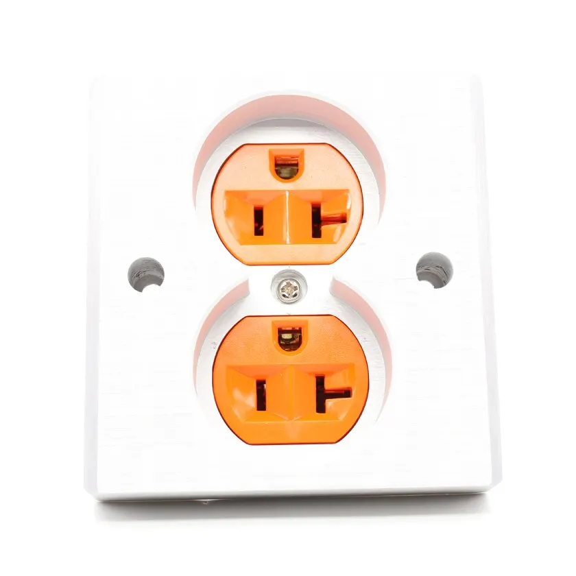 

1 Piece US Standard 86mm*86mm AC Power Receptacles Wall Outlet Audio Grade Copper Made Socket Duplex Receptacle Plate