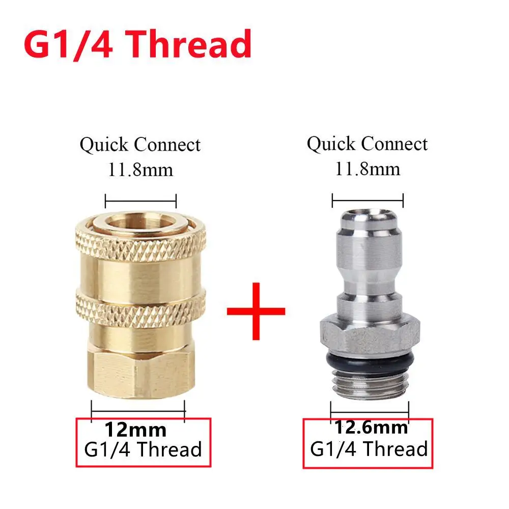 High Pressure Washer Connector 1/4 Inch Quick Connect & Disconnect Socket With M14 G/14 Thread Male & Female Adaptor