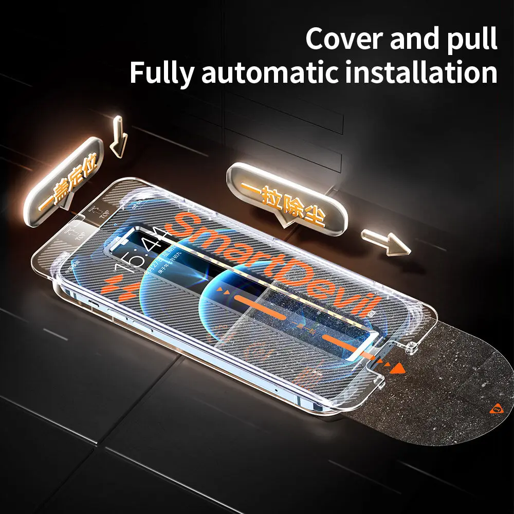 SmartDevil for iPhone 14 Pro Max 13 Full Cover Screen Protector Tempered Glass One touch Easy install Edge to Edge Clear