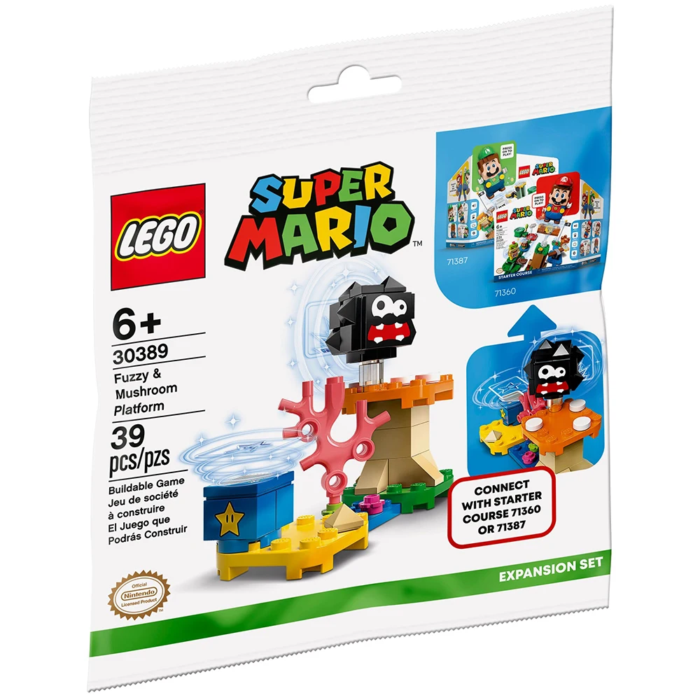 Lego Super Mario expansion Set: Fuzzy and mushroom platform, 30389, toys, boys, girls, blocks, pieces, original, store, official license, new, bricks, gift, male Female Adult