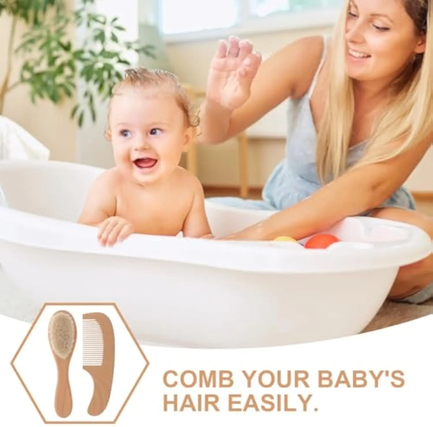 2 قطعة مجموعة أمشاط الطفل رعاية الطفل فرشاة شعر الزان الصوف الناعم الخشب مشط الوليد مدلك استحمام الطفل وهدية شعر الطفل مهدئا