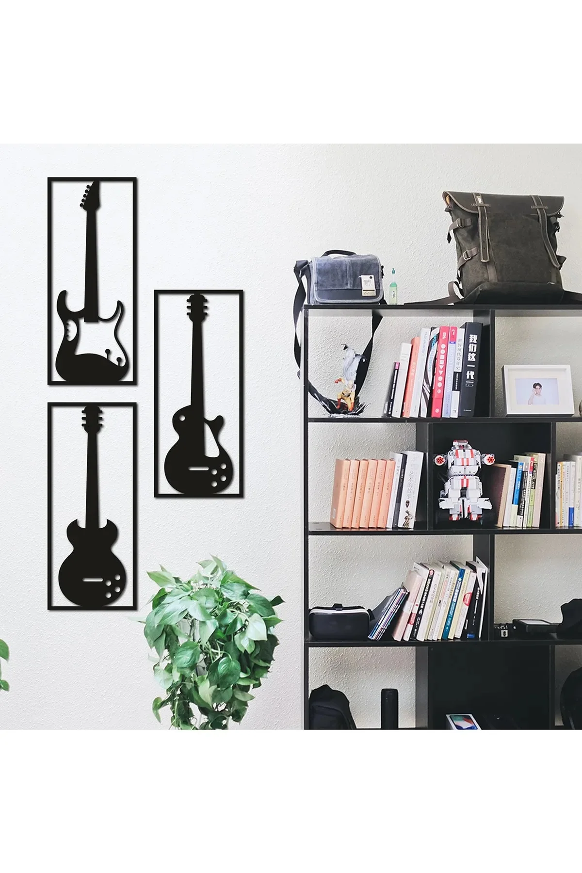 

Black Guitar Decor Table Mdf Wood Laser Cut Wall Board 3mm Home Decoration Office Decoration Living Room Bedroom Kitchen