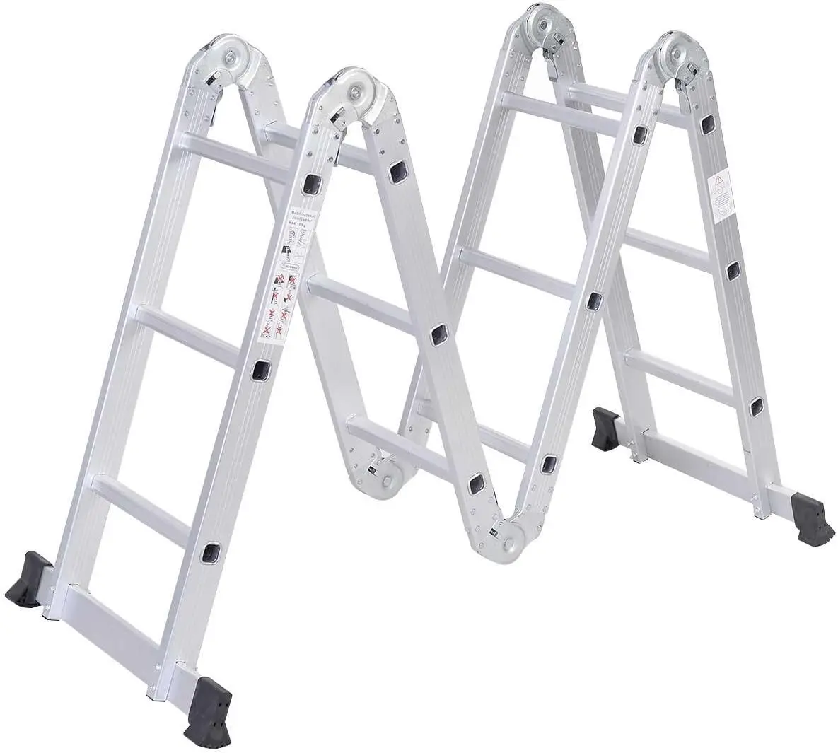 Aluminum Lightweight Multi Task Ladder, 3.3ft Multi Purpose Folding Scaffold Ladder, 12.5ft Multi-Purpose Extension Work Step