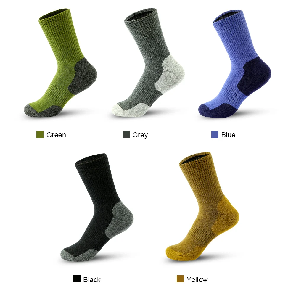 2023 New Autumn And Spring Men's Sports Socks Casual Color Matching Thick Warm Breathable High Quality Socks 5 Pairs EU 38-43