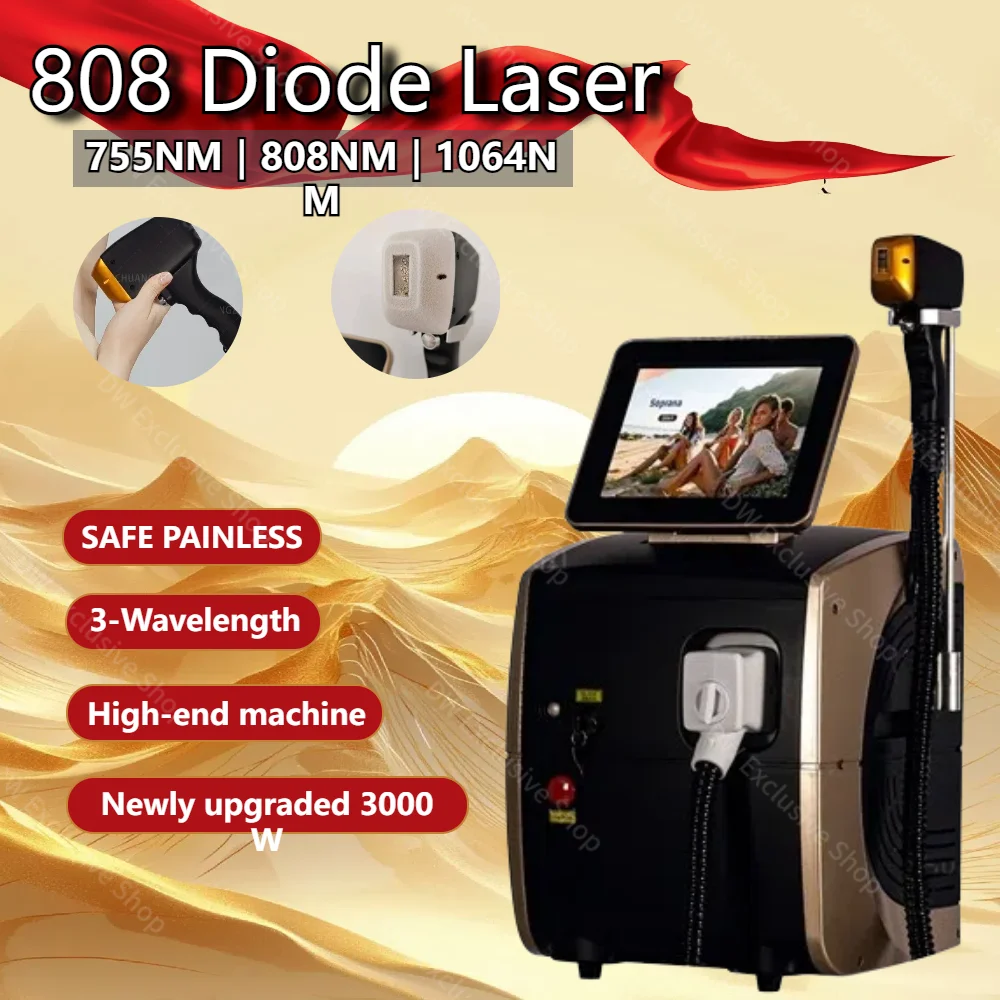 

Latest Diode ND:YAG Laser Hair Removal Device - Triple Wavelength, 2000W Power, Painless and Permanent 808nm+1064nm+755nm