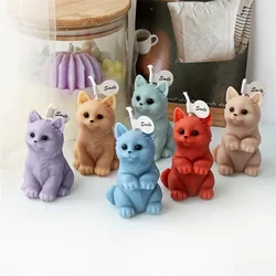 3D mini kitten silicone candle mold cute standing and sitting cat scented candle mold polymer clay home decoration craft tool